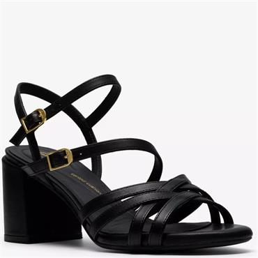 CLARKS  WOMENS  SANDAL - BLACK LEATHER